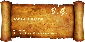 Bokse Galina névjegykártya